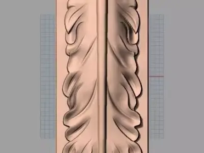 Door Post flower 3D STL Model for CNC Router Carving E966 3D model