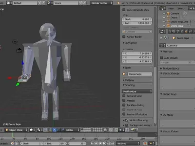 Very lowpoly rigged humanoid character Low-poly 3D model