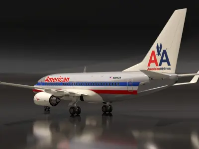  American Airlines Boeing 737-600 with Interior Rigged 