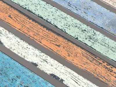 Planks colored Low-poly 3D model