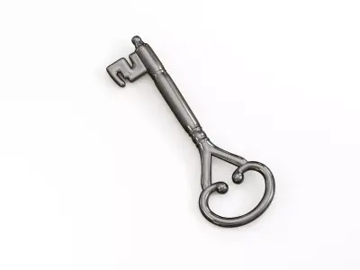 Antique key Low-poly 3D model