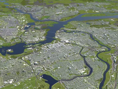 Ottawa Canada 50x50km 3D City Map 3D model