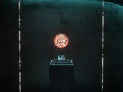 Dark Metal Tunnel Cube 3D model