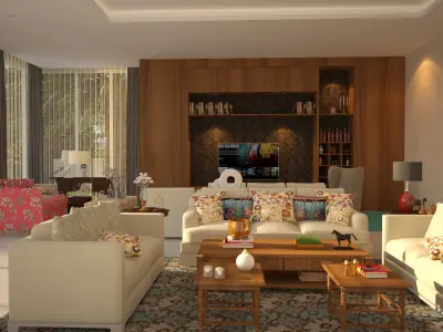 3D Living Room Salon  3D model