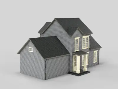 British House Design 01T2  Low-poly 3D model