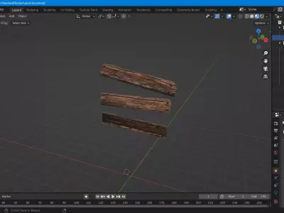 Boarded Window Low-poly 3D model