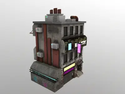 Cyberpunk City - Building 44 Low-poly 3D model
