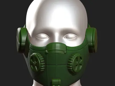 Gas mask respirator scifi futuristic 3d 3d  Low-poly 3D model