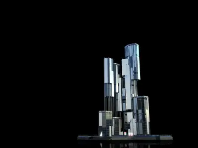 Futuristic Future Modern City Building Skyscraper 07 3D model