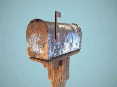 Old Retro Letterbox Low-poly 3D model
