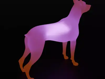 Indirect lighting for Doberman 3D model