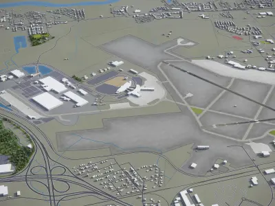 Charleston - International Airport - CHS Low-poly 3D model