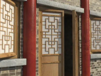 Chinese style Windows Chinese style Chinese door window 3D model