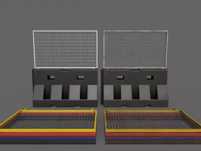 PBR Traffic Barrier Black Low-poly 3D model