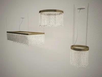 Crystal chandelier - Light4 ECLISSE collection 3D model