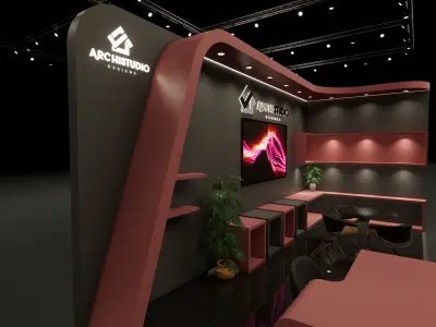 Exhibition booth design 3D model 7m x 3m 3D model