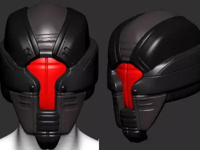 helmet high poly sculpt 3d printable 3D model 3D model 7