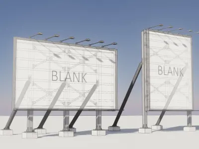  Low-Poly Japanese Billboards with 10 Ready-to-use Ads Low-poly 3D model