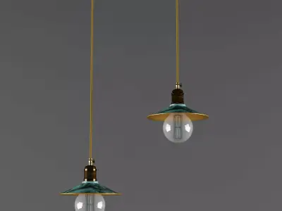Brass pendant light sku 610 Free 3D model