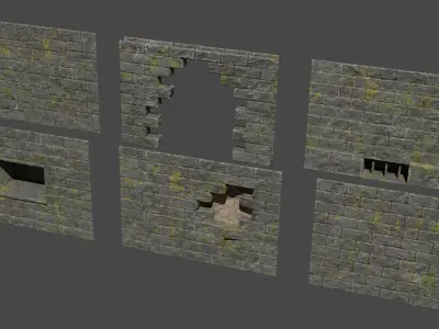 Modular Classic dungeon Low-poly 3D model