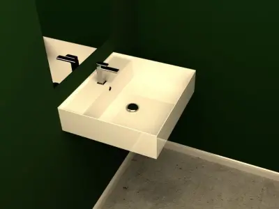 a sink bathroom in wall 3D model