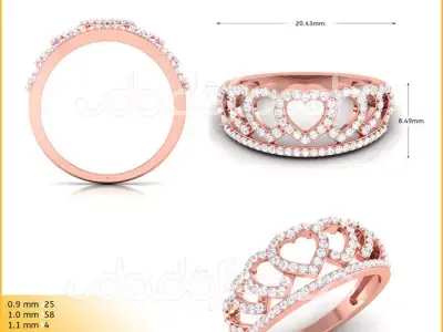 Light Weight Gold Diamond Ring DOC-R8123 3D print model