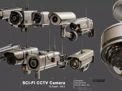 Sci-Fi CCTV Camera Pack Vol 2 3D model