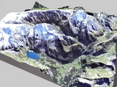 Mountain landscape Doldenhorn Rinderhor Switzerland 3D model