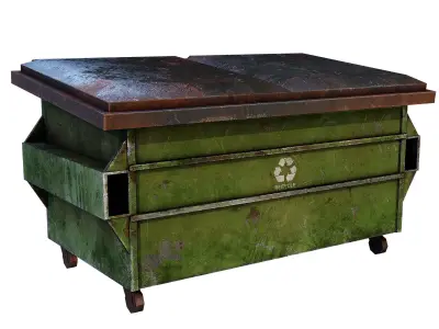 Rusty Dumpster Low-poly 3D model