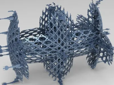 cyber cliff tower 3 3D model