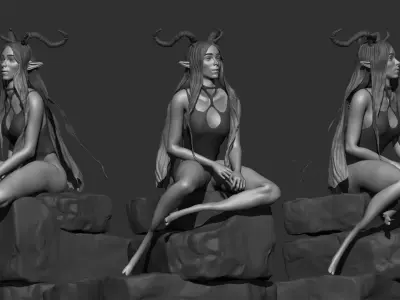Deer women 3D print model