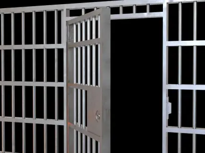 Door prison cell Low-poly 3D model
