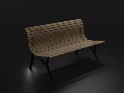 Bench wooden Free 3D model