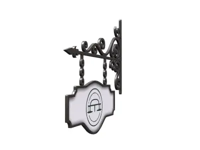 Shop Signage 01 - Game-ready - PBR Low-poly 3D model