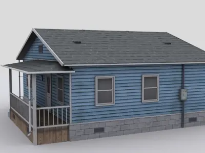 small wooden house Low-poly 3D model
