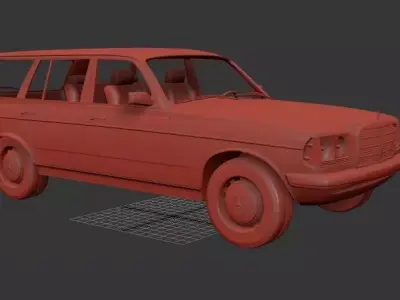 Mercedes Benz E class W123 estate 1975 3D print model
