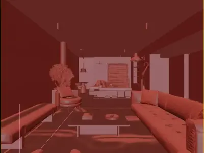 Industrial Living Interior scene 3D model