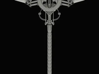 steampunk hammer weapon Thor game 3D model
