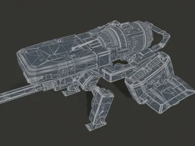scifi-model550 robot with gun 3D model