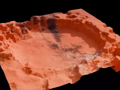 Landscape Crater 3D model 16K 3D model