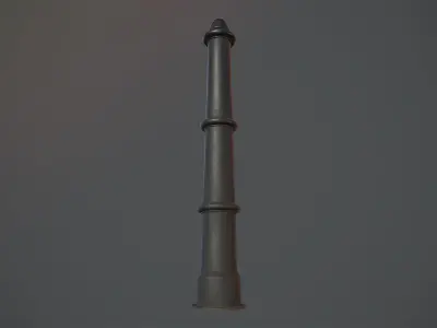 Barrier Bollard pack 5 Black v1 Low-poly 3D model