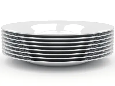 Plate stack of plates Low-poly 3D model