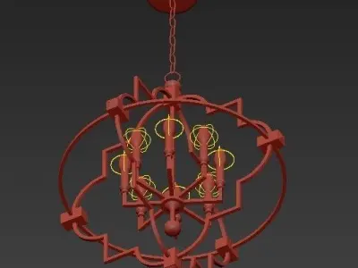 Open 8 Light Chandelier 3D model