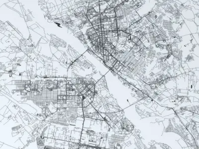 Novosibirsk Road Network and Streets 3D model