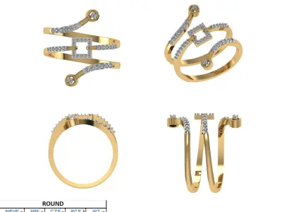 Light Weight Diamond Ring  3D model