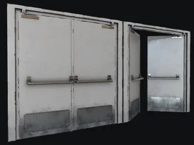 Hospital Doors Collection Low-poly 3D model