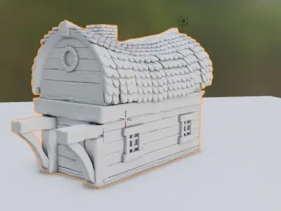 House 3D Print Model with roof 3D print model