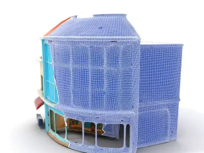 Modern Blue Storefront model pack Low-poly 3D model