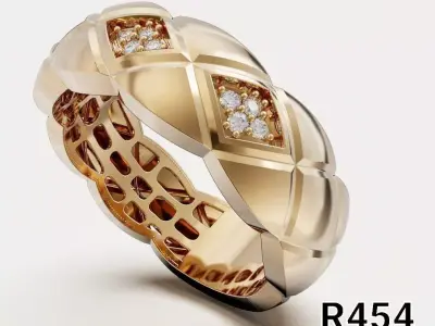 Attractive gold ring 3D print model