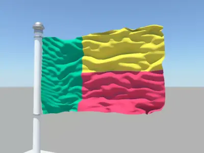 Benin flag 3D model